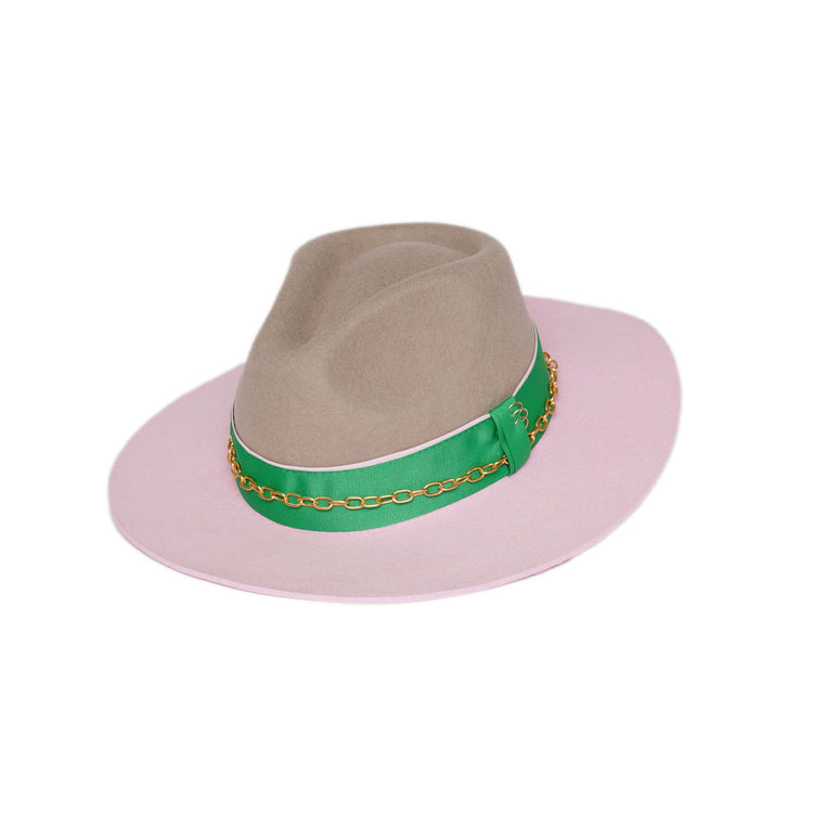 Classic Fedora | Habano / Pink / Green